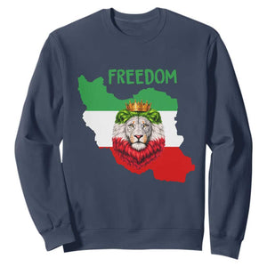 Freedom Iran Sweatshirt Patriotic Persian Lion Resistance Movement Gift TS12 Navy Print Your Wear