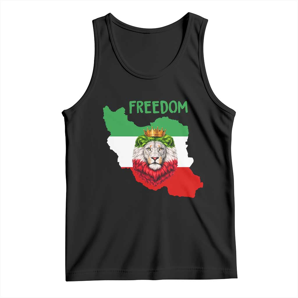 Freedom Iran Tank Top Patriotic Persian Lion Resistance Movement Gift TS12 Black Print Your Wear