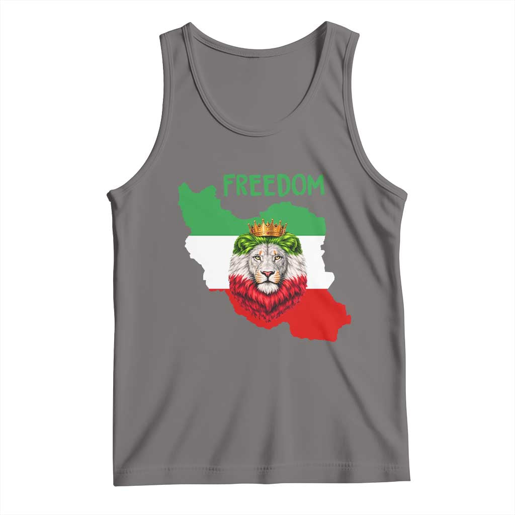 Freedom Iran Tank Top Patriotic Persian Lion Resistance Movement Gift TS12 Deep Heather Print Your Wear