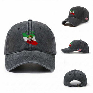 Freedom Iran Washed Cotton Baseball Cap Patriotic Persian Lion Resistance Movement Gift TS12 Washed Cap Universal Fit Dark Gray Print Your Wear