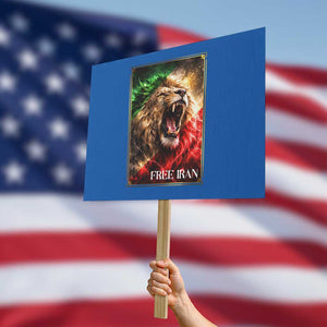 Free Iran Lion Protest Sign Freedom Resistance Solidarity Movement Gift TS12 Horizontal 18" × 24" Blue Print Your Wear