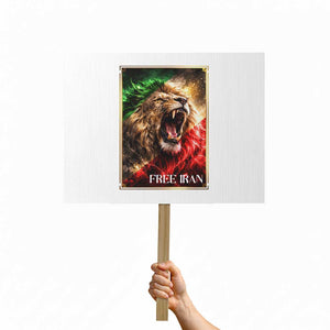 Free Iran Lion Protest Sign Freedom Resistance Solidarity Movement Gift TS12 Horizontal 18" × 24" White Print Your Wear