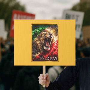 Free Iran Lion Protest Sign Freedom Resistance Solidarity Movement Gift TS12 Horizontal 18" × 24" Yellow Print Your Wear