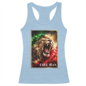 Free Iran Lion Racerback Tank Top Freedom Resistance Solidarity Movement Gift TS12 Light Blue Print Your Wear