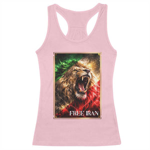 Free Iran Lion Racerback Tank Top Freedom Resistance Solidarity Movement Gift TS12 Light Pink Print Your Wear