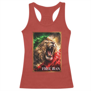 Free Iran Lion Racerback Tank Top Freedom Resistance Solidarity Movement Gift TS12 Red Print Your Wear