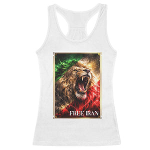 Free Iran Lion Racerback Tank Top Freedom Resistance Solidarity Movement Gift TS12 White Print Your Wear