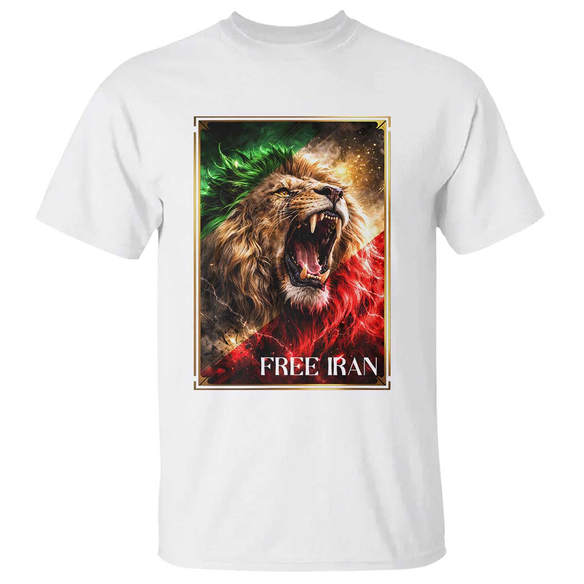 Free Iran Lion T Shirt Freedom Resistance Solidarity Movement Gift TS12 White Print Your Wear