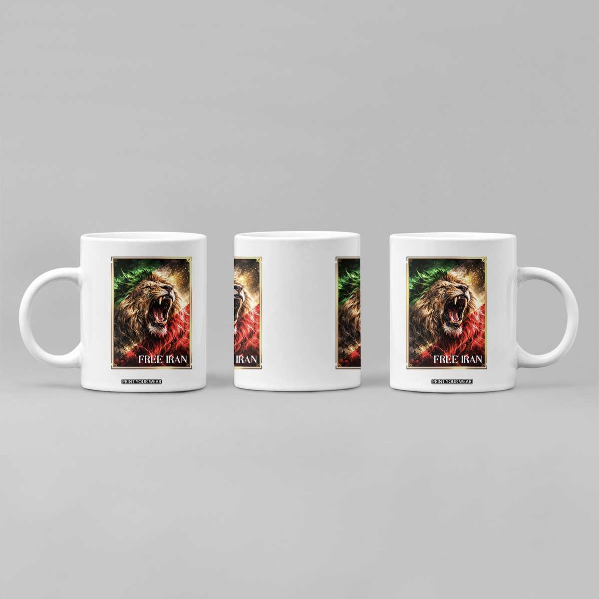 Free Iran Lion Coffee Mug Freedom Resistance Solidarity Movement Gift TS12 Print Your Wear