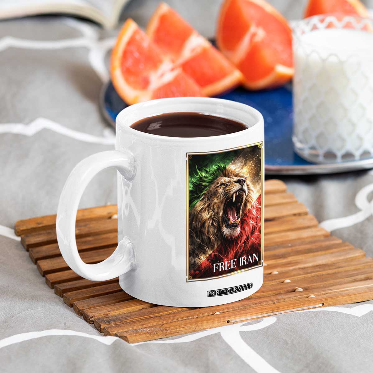 Free Iran Lion Coffee Mug Freedom Resistance Solidarity Movement Gift TS12 Print Your Wear