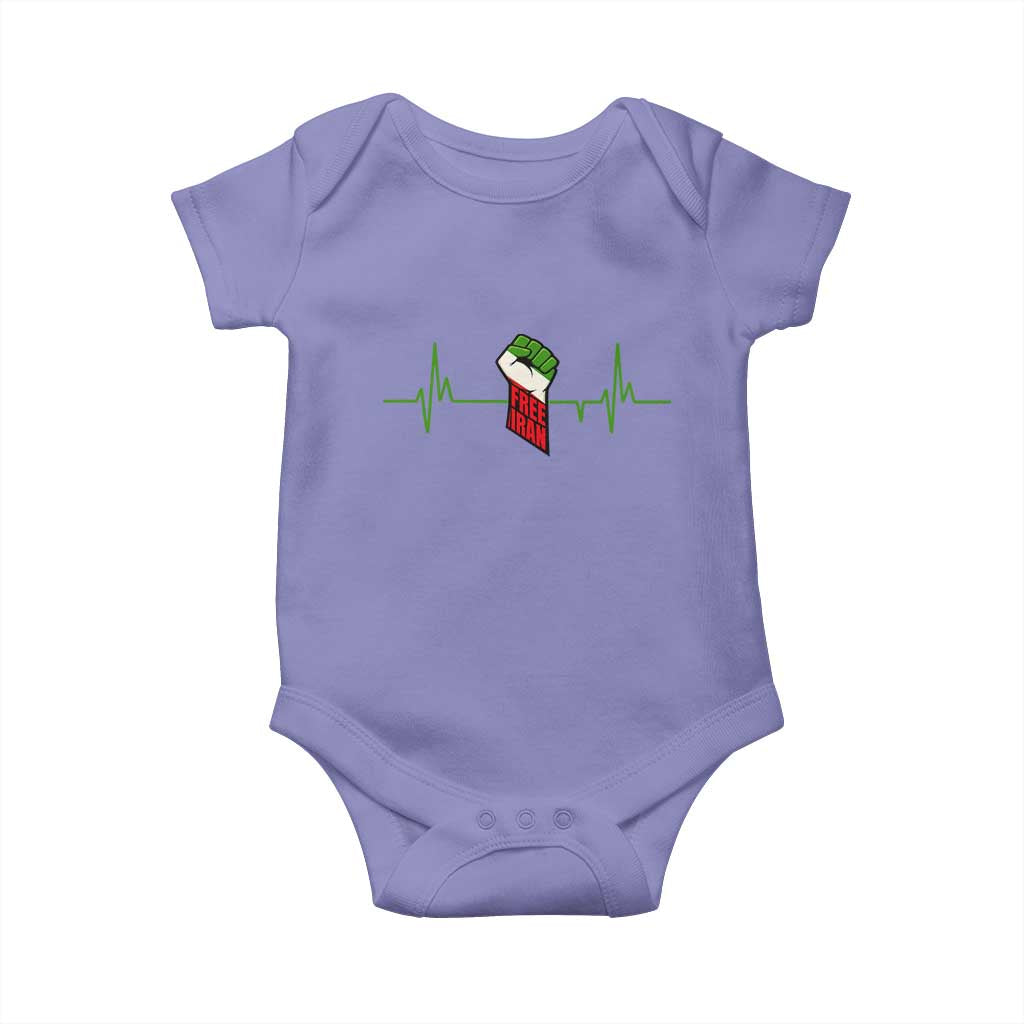 Free Iran Baby Onesie Patriotic Heartbeat Flag Movement Gift TS12 Violet Print Your Wear