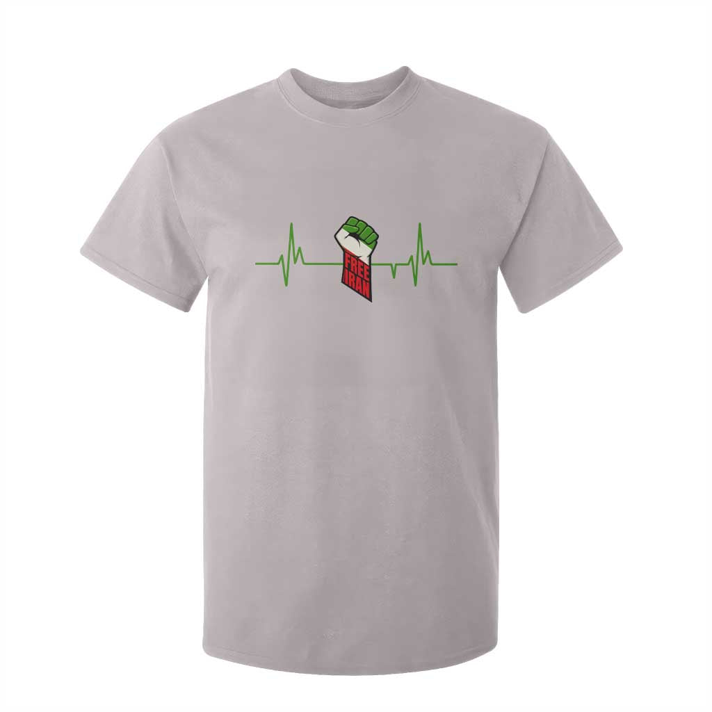 Free Iran T Shirt For Kid Patriotic Heartbeat Flag Movement Gift TS12 Ice Gray Print Your Wear