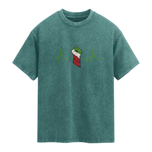 Free Iran Washed Cotton T-Shirt Patriotic Heartbeat Flag Movement Gift