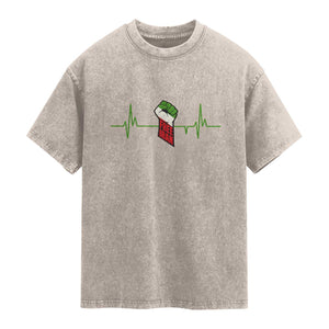 Free Iran Washed Cotton T-Shirt Patriotic Heartbeat Flag Movement Gift