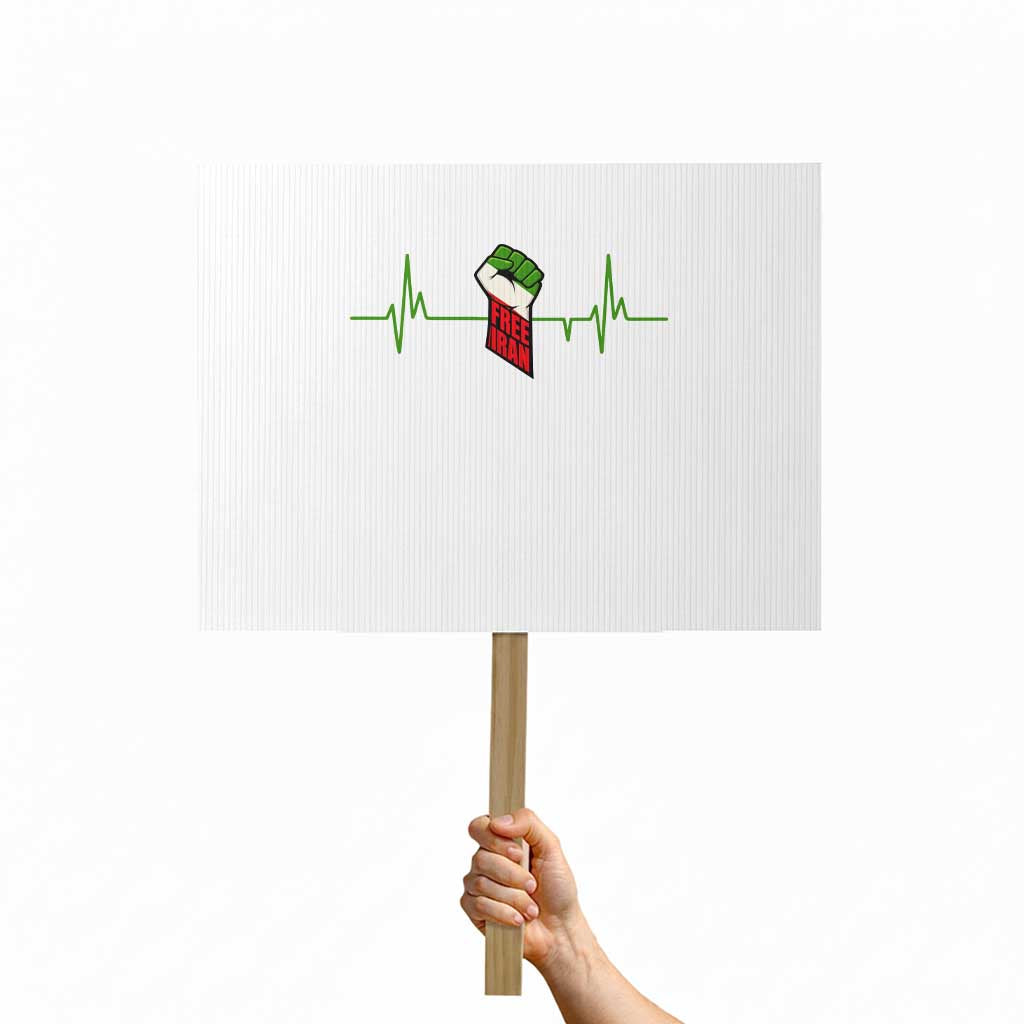 Free Iran Protest Sign Patriotic Heartbeat Flag Movement Gift TS12 Horizontal 18