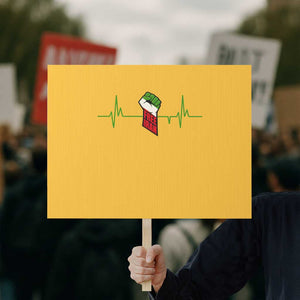 Free Iran Protest Sign Patriotic Heartbeat Flag Movement Gift TS12 Horizontal 18" × 24" Yellow Print Your Wear
