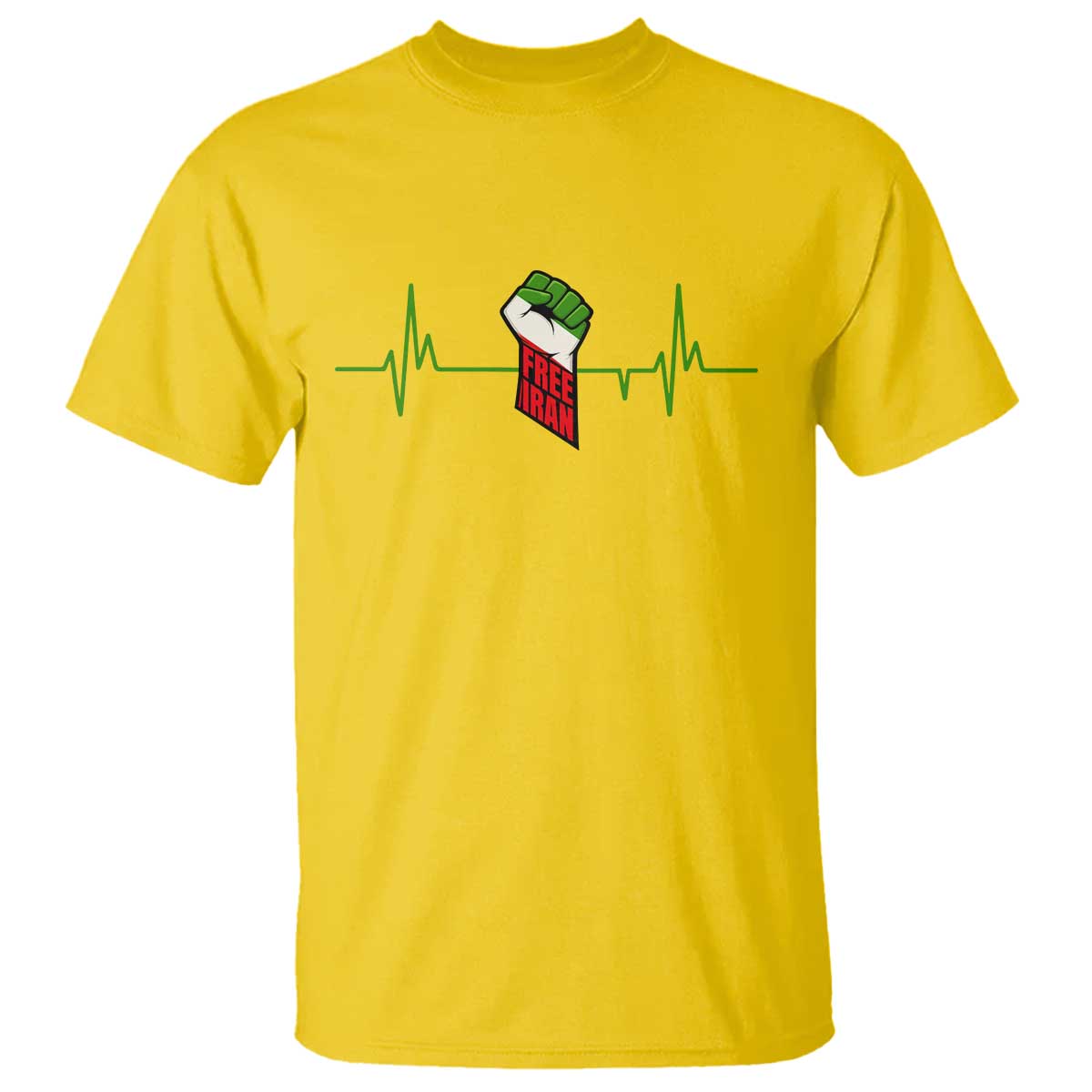 Free Iran T Shirt Patriotic Heartbeat Flag Movement Gift TS12 Daisy Print Your Wear