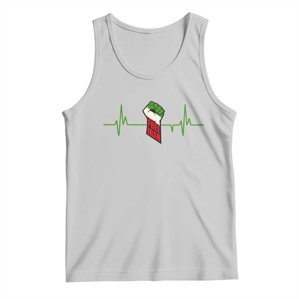 Free Iran Tank Top Patriotic Heartbeat Flag Movement Gift TS12 Ash Print Your Wear