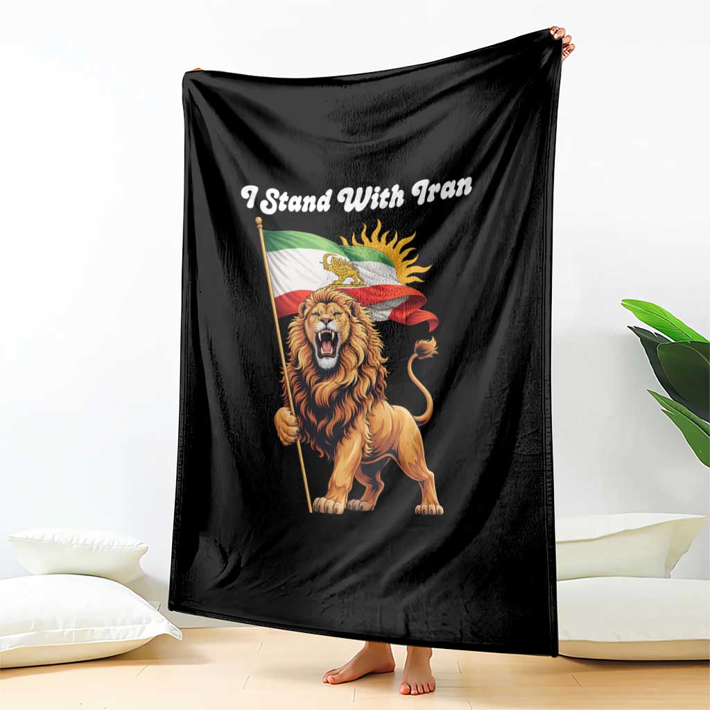 I Stand With Iran Throw Blanket Freedom Lion Patriotic Resistance Gift TS12 Print Your Wear