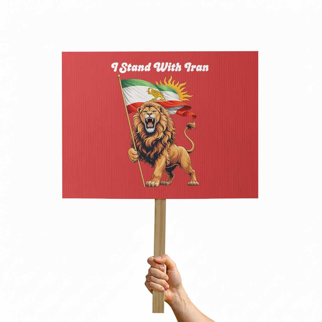 I Stand With Iran Protest Sign Freedom Lion Patriotic Resistance Gift TS12 Horizontal 18