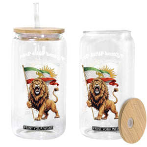 I Stand With Iran Glass Can Freedom Lion Patriotic Resistance Gift TS12 Print Your Wear