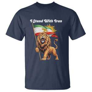 I Stand With Iran T Shirt Freedom Lion Patriotic Resistance Gift TS12 Navy Print Your Wear