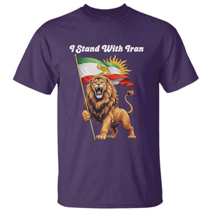 I Stand With Iran T Shirt Freedom Lion Patriotic Resistance Gift TS12 Purple Print Your Wear