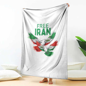 Iranian Flag Peace Doves Throw Blanket Free Iran Freedom Statement Gift TS12 Print Your Wear