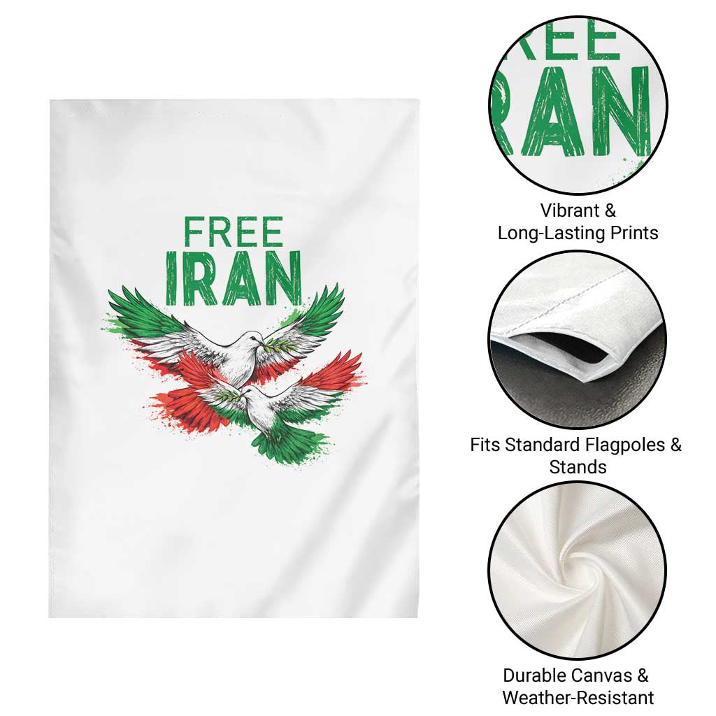 Iranian Flag Peace Doves Garden Flag Free Iran Freedom Statement Gift TS12 Print Your Wear