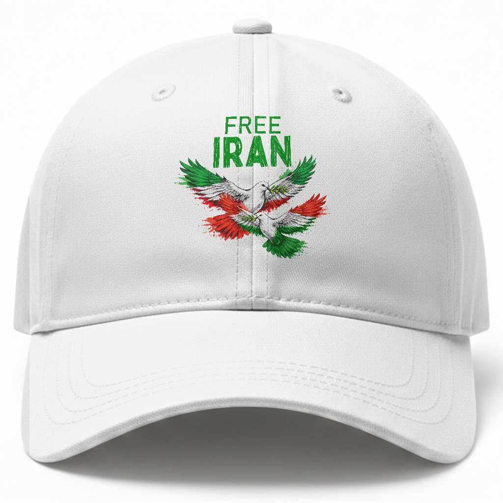 Iranian Flag Peace Doves Baseball Cap Free Iran Freedom Statement Gift TS12 Print Your Wear