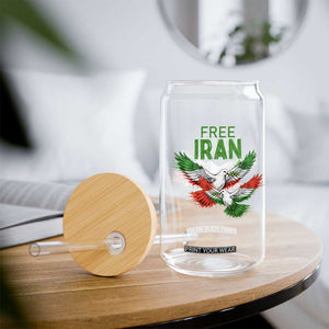 Iranian Flag Peace Doves Glass Can Free Iran Freedom Statement Gift TS12 Print Your Wear