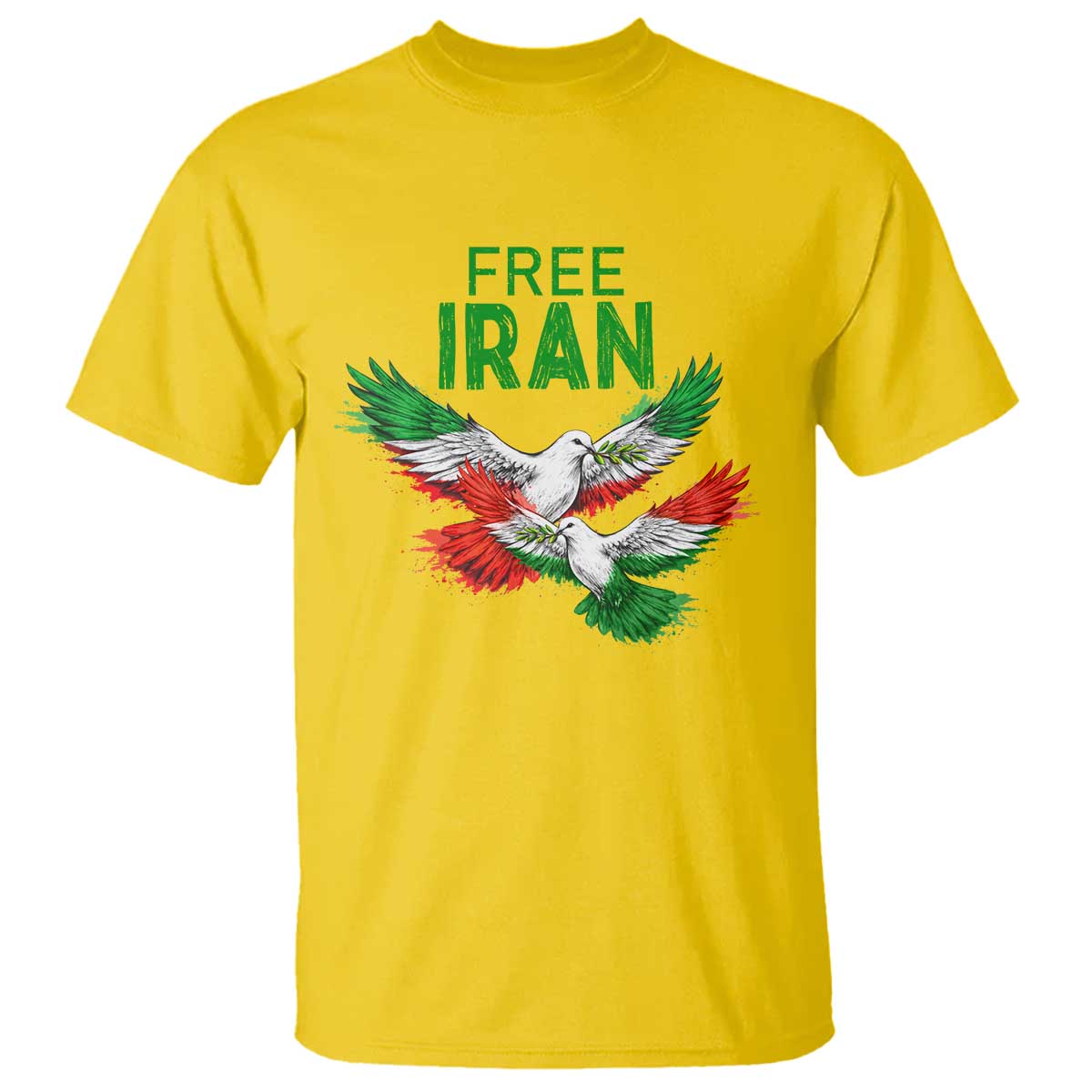 Iranian Flag Peace Doves T Shirt Free Iran Freedom Statement Gift TS12 Daisy Print Your Wear