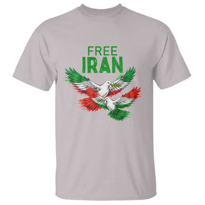 Iranian Flag Peace Doves T Shirt Free Iran Freedom Statement Gift TS12 Ice Gray Print Your Wear