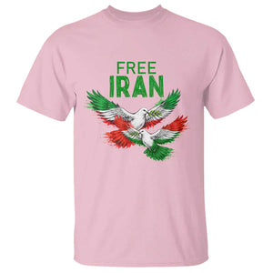 Iranian Flag Peace Doves T Shirt Free Iran Freedom Statement Gift TS12 Light Pink Print Your Wear