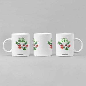 Iranian Flag Peace Doves Coffee Mug Free Iran Freedom Statement Gift TS12 Print Your Wear