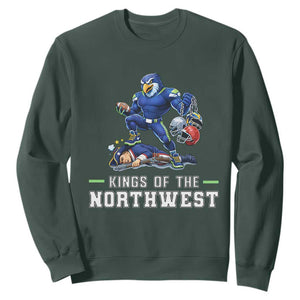 Kings Of The Northwest Sweatshirt Funny Seattle Dominates New England TS12 Dark Forest Green Print Your Wear