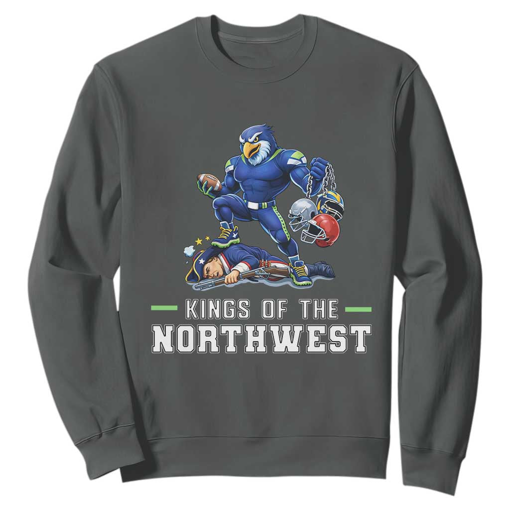 Kings Of The Northwest Sweatshirt Funny Seattle Dominates New England TS12 Dark Heather Print Your Wear
