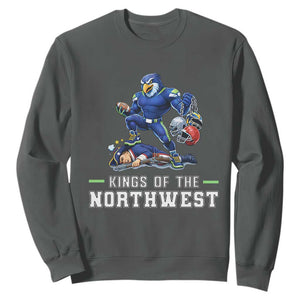 Kings Of The Northwest Sweatshirt Funny Seattle Dominates New England TS12 Dark Heather Print Your Wear