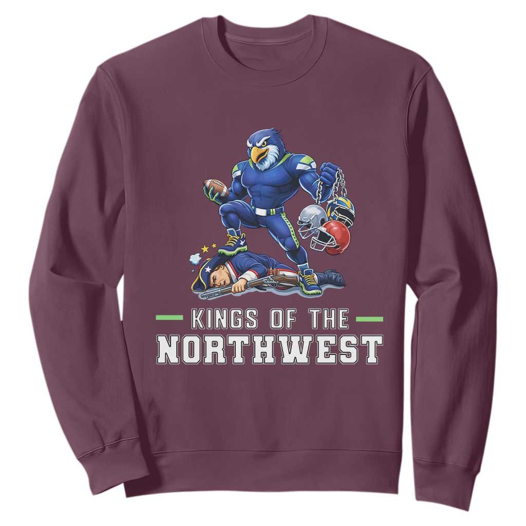 Kings Of The Northwest Sweatshirt Funny Seattle Dominates New England TS12 Maroon Print Your Wear