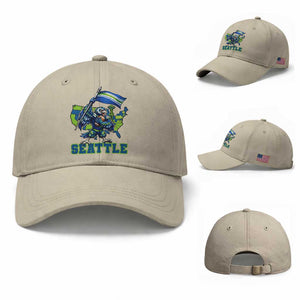 Pacific Northwest Football Pride Baseball Cap Seattle Fan TS12 Baseball Cap Universal Fit Beige Print Your Wear