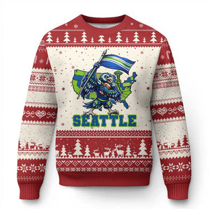 Pacific Northwest Football Pride Ugly Christmas Sweater Seattle Fan TS12 Beige Red Print Your Wear