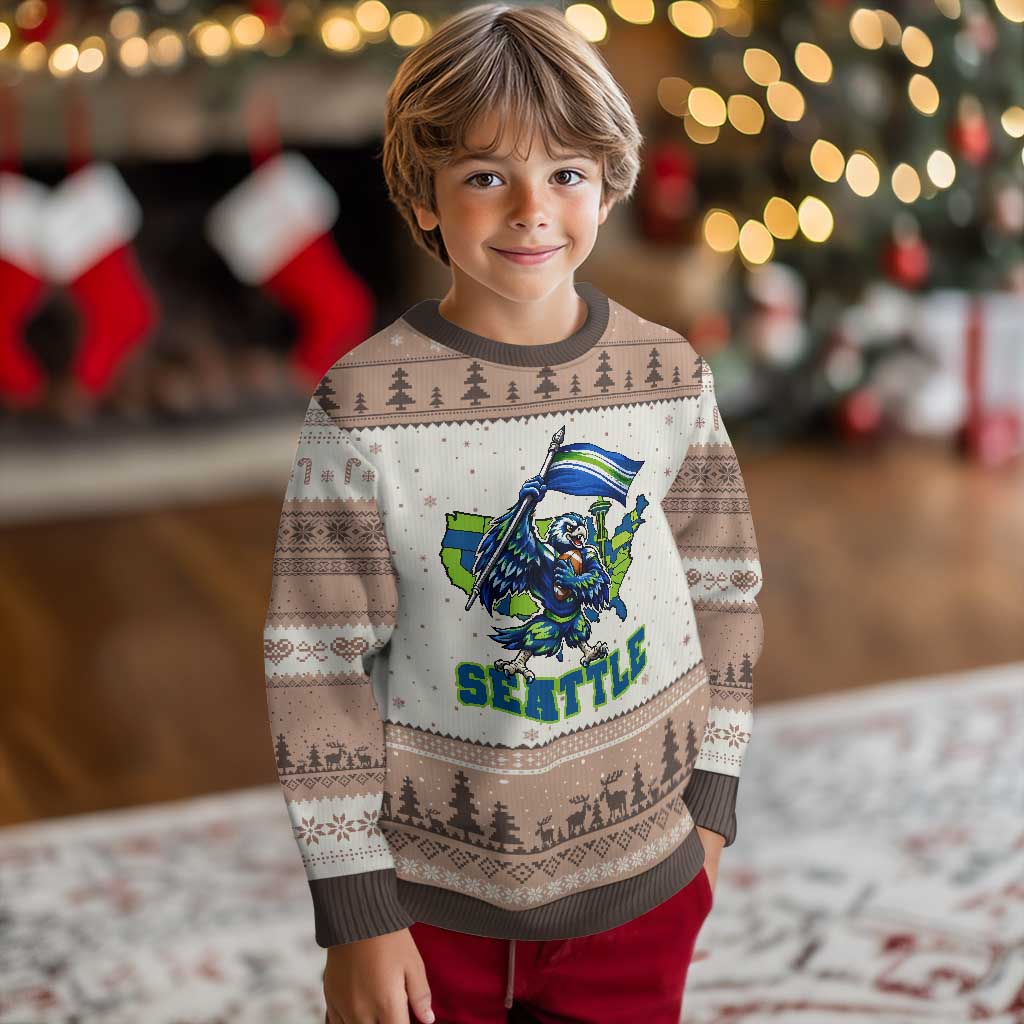 Pacific Northwest Football Pride Ugly Christmas Sweater Seattle Fan TS12 Mocha Mousse Print Your Wear