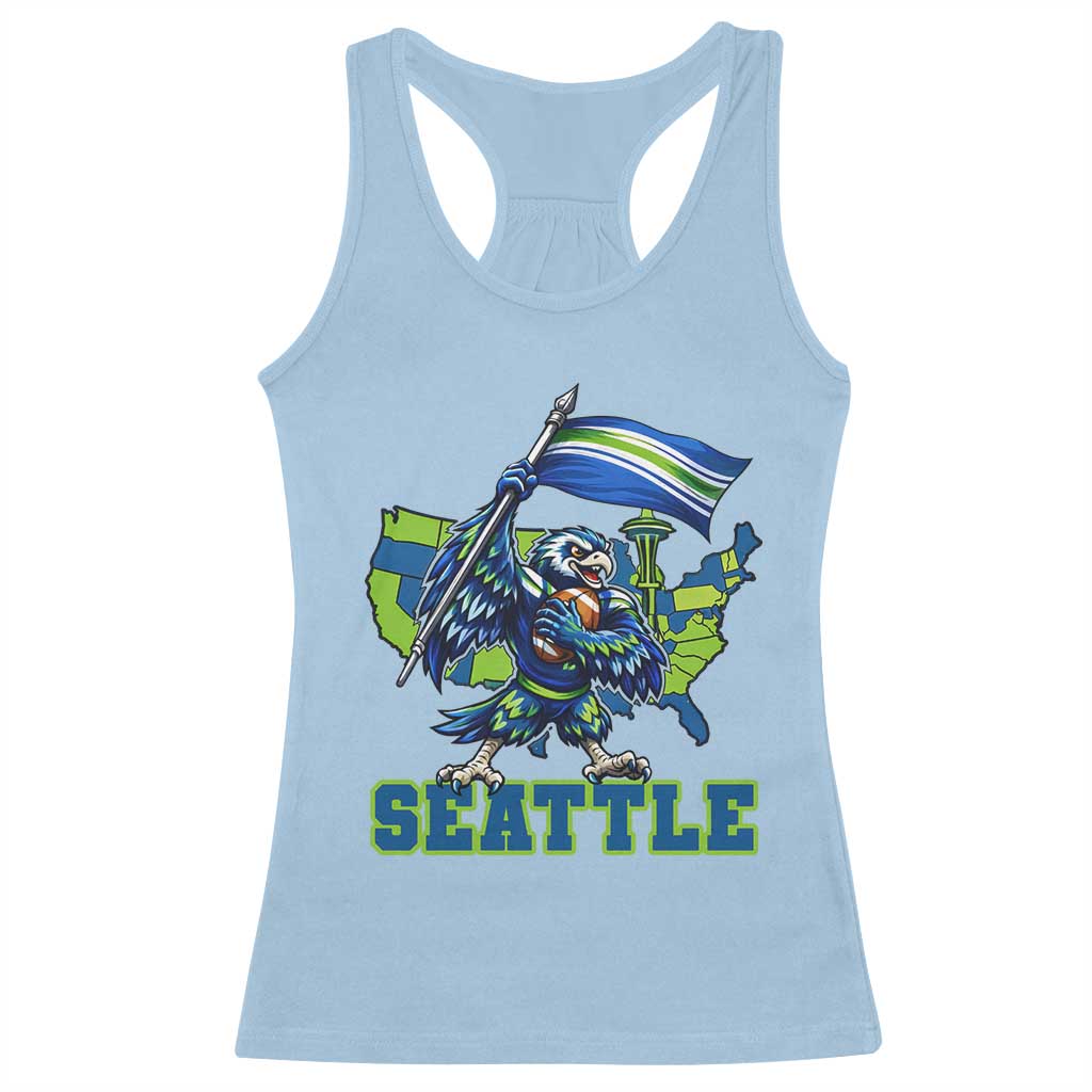 Pacific Northwest Football Pride Racerback Tank Top Seattle Fan TS12 Light Blue Print Your Wear