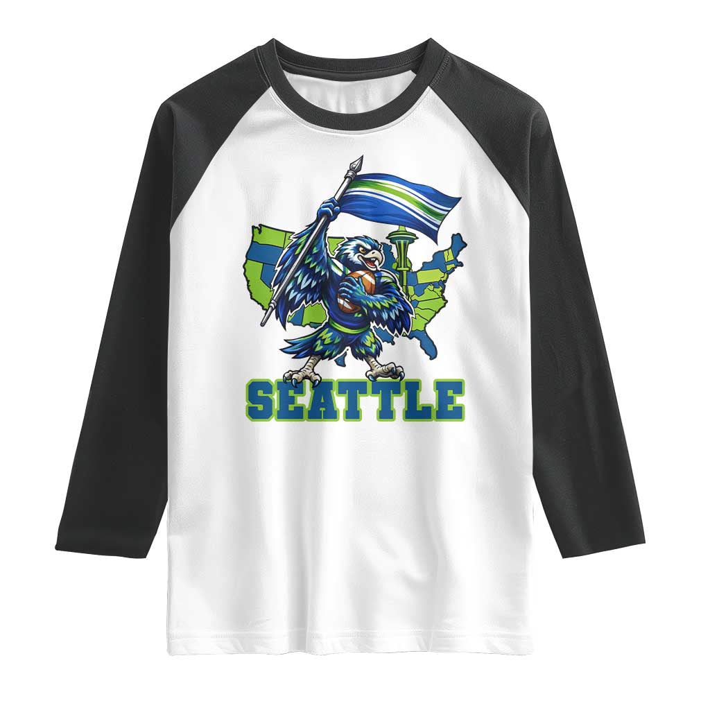 Pacific Northwest Football Pride Raglan Shirt Seattle Fan TS12 White Black Print Your Wear