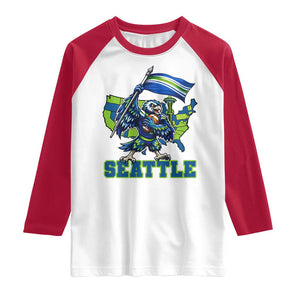 Pacific Northwest Football Pride Raglan Shirt Seattle Fan TS12 White Red Print Your Wear