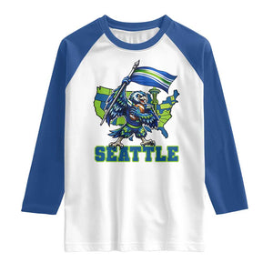 Pacific Northwest Football Pride Raglan Shirt Seattle Fan TS12 White Royal Print Your Wear
