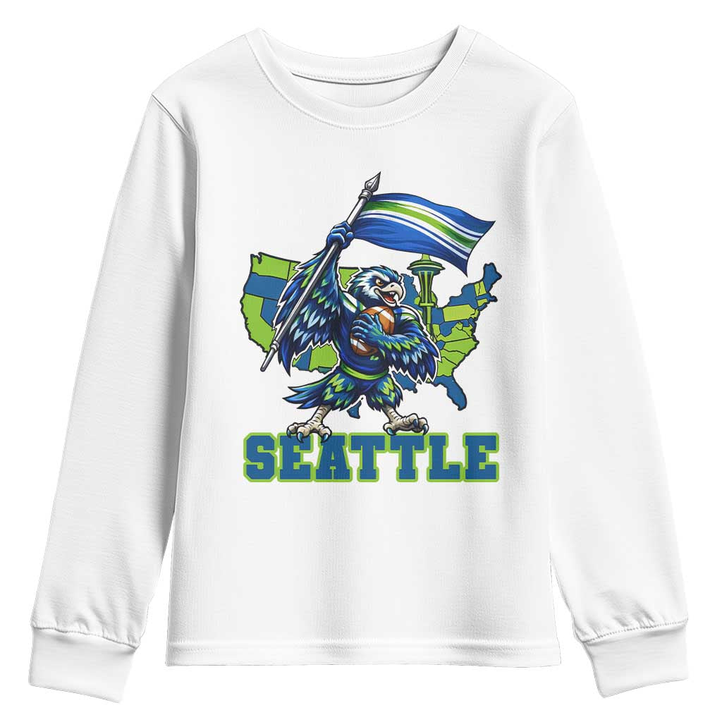 Pacific Northwest Football Pride Youth Sweatshirt Seattle Fan TS12 White Print Your Wear