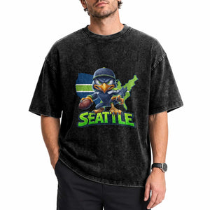 Seattle Fan Pride Washed Cotton T-Shirt Gift For Sports Lover