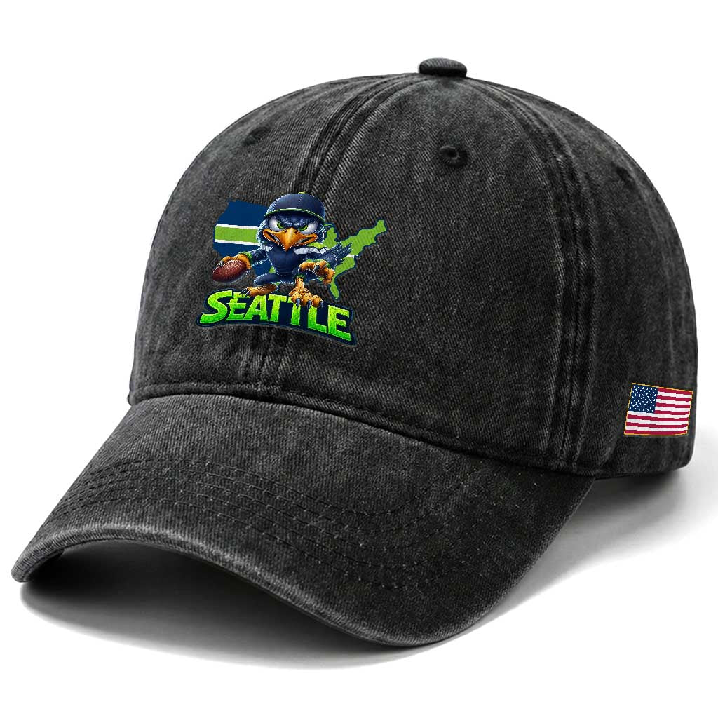 Seattle Fan Pride Washed Cotton Baseball Cap Gift For Sports Lover TS12 Print Your Wear