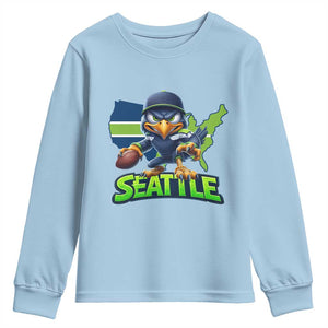 Seattle Fan Pride Youth Sweatshirt Gift For Sports Lover TS12 Light Blue Print Your Wear